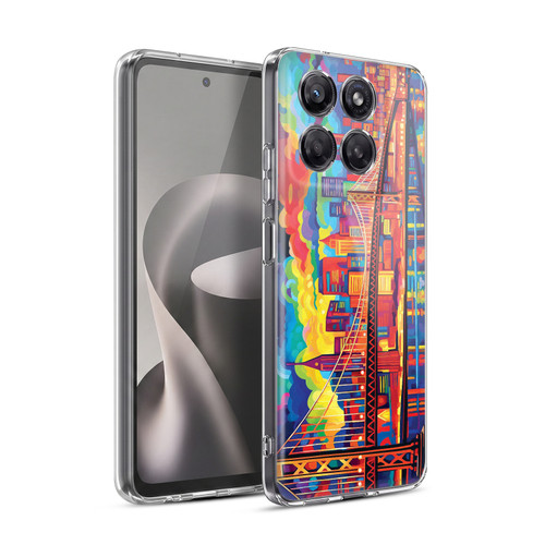 Michael David Ward Psychedelic Art Midnight In San Francisco Soft Gel Case for Motorola Moto G37 Power