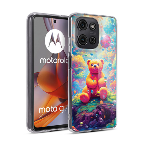 Michael David Ward Psychedelic Art Teddy Bear In Wonderland Soft Gel Case for Motorola Moto G75
