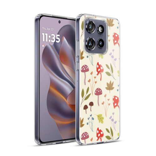 Anis Illustration Floral And Leaves Cute Mushrooms Soft Gel Case for Motorola Edge 50 Neo