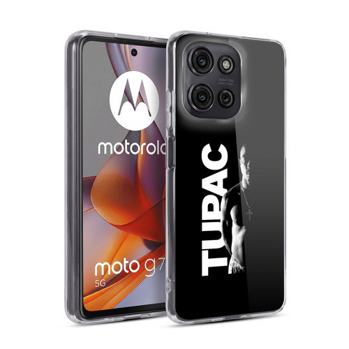 Tupac Shakur Key Art Black And White Soft Gel Case for Motorola Moto G75