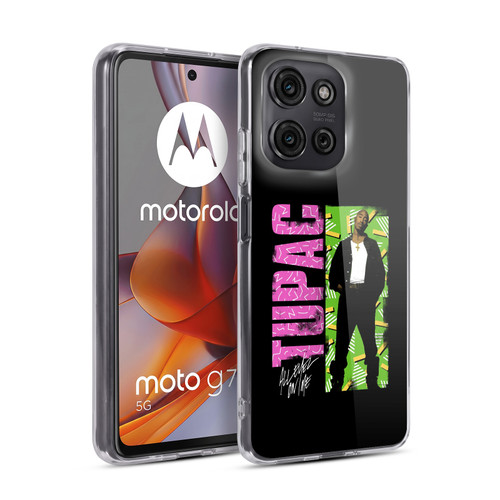 Tupac Shakur Key Art Distressed Look Soft Gel Case for Motorola Moto G75
