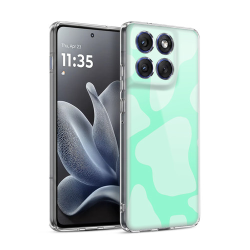Grace Illustration Cow Prints Mint Green Soft Gel Case for Motorola Edge 70