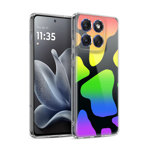 Grace Illustration Cow Prints Rainbow Soft Gel Case for Motorola Edge 70