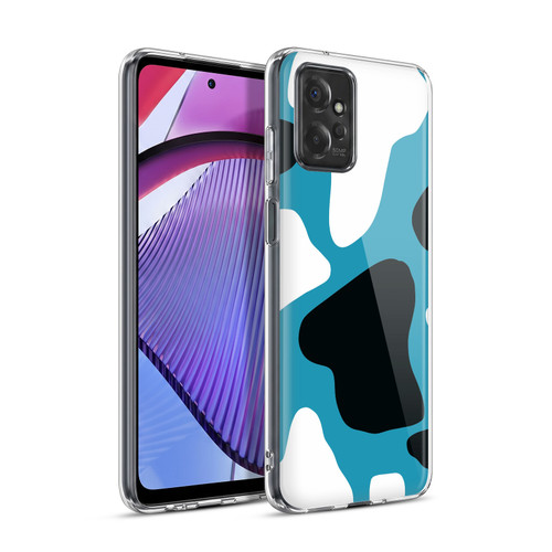 Grace Illustration Cow Prints Blue Soft Gel Case for Motorola Moto G Power (2023)