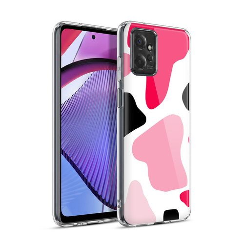 Grace Illustration Cow Prints Pink Soft Gel Case for Motorola Moto G Power (2023)
