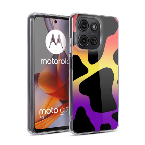 Grace Illustration Cow Prints Sunset Soft Gel Case for Motorola Moto G75