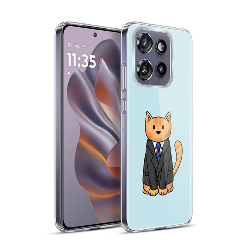 Beth Wilson Doodle Cats 2 Business Suit Soft Gel Case for Motorola Edge 50 Neo