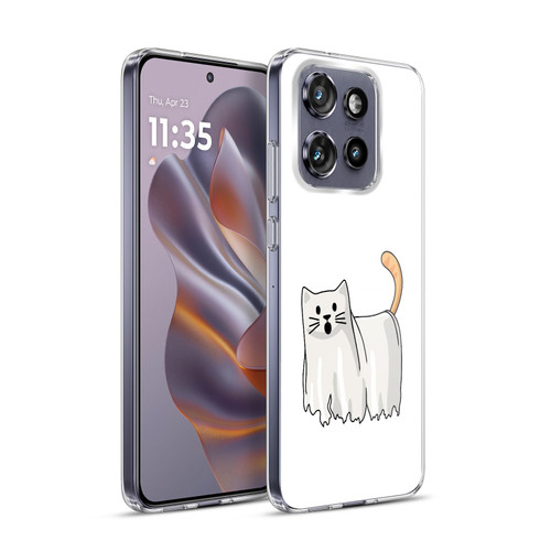 Beth Wilson Doodle Cats 2 Halloween Ghost Soft Gel Case for Motorola Edge 50 Neo