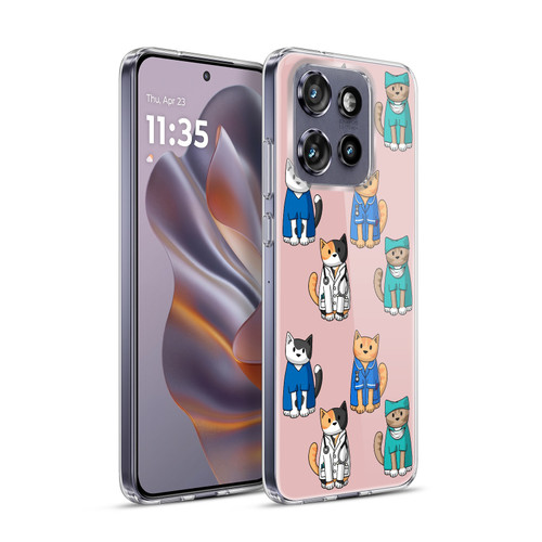 Beth Wilson Doodle Cats 2 Professionals Soft Gel Case for Motorola Edge 50 Neo