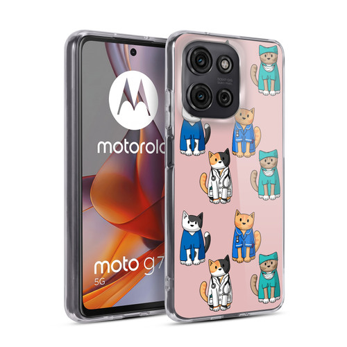 Beth Wilson Doodle Cats 2 Professionals Soft Gel Case for Motorola Moto G75
