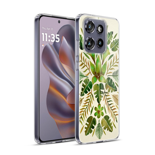 Cat Coquillette Nature Green Tropical Symmetry Soft Gel Case for Motorola Edge 50 Neo
