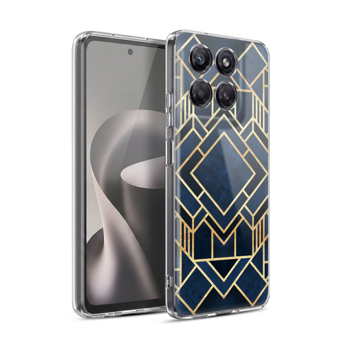 Elisabeth Fredriksson Geometric Design And Pattern Art Deco Fancy Blue Soft Gel Case for Motorola Moto G37 Power