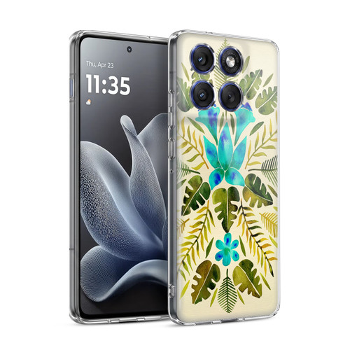 Cat Coquillette Nature Green Blue Tropical Symmetry Soft Gel Case for Motorola Edge 70