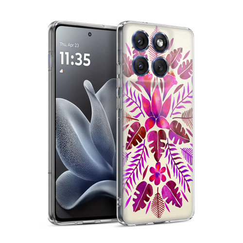 Cat Coquillette Nature Magenta Tropical Symmetry Soft Gel Case for Motorola Edge 70