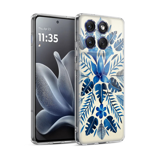 Cat Coquillette Nature Navy Tropical Symmetry Soft Gel Case for Motorola Edge 70