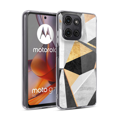 Elisabeth Fredriksson Geometric Design And Pattern Geometry Gold Soft Gel Case for Motorola Moto G75