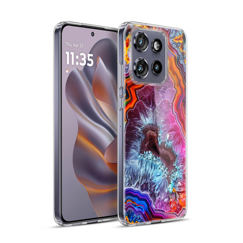 Haroulita Agates Colorful Soft Gel Case for Motorola Edge 50 Neo