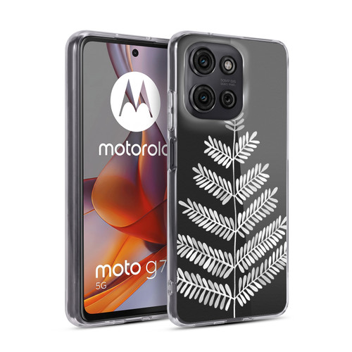 Cat Coquillette Nature Leaflets Black Soft Gel Case for Motorola Moto G75