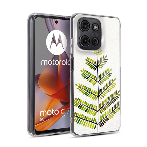 Cat Coquillette Nature Leaflets Green Soft Gel Case for Motorola Moto G75