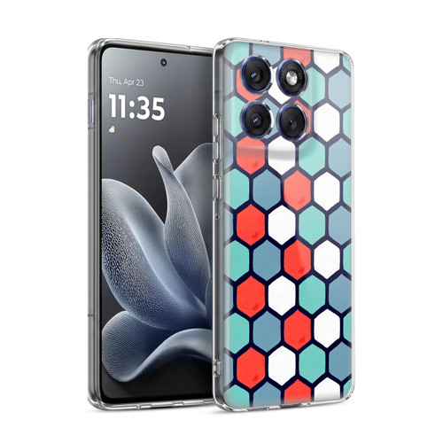 Cat Coquillette Patterns 6 Honeycomb Coral Soft Gel Case for Motorola Edge 70