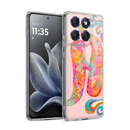 Wyanne Nature Portraits II Pink Whales Soft Gel Case for Motorola Edge 70