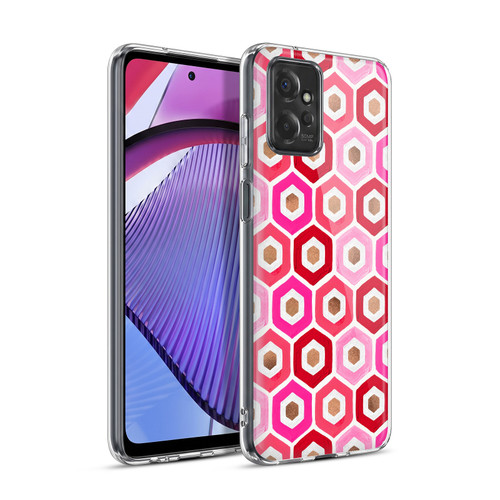 Cat Coquillette Patterns 6 Honeycomb Pink Soft Gel Case for Motorola Moto G Power (2023)