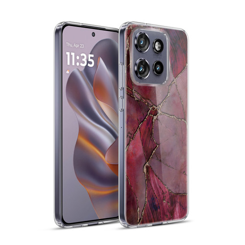 LebensArt Mineral Marble Red Soft Gel Case for Motorola Edge 50 Neo