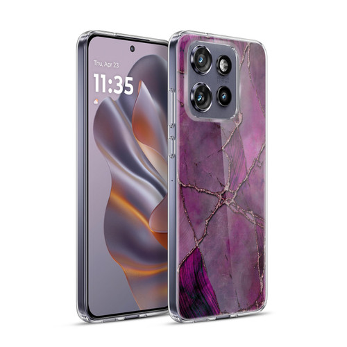 LebensArt Mineral Marble Violet Soft Gel Case for Motorola Edge 50 Neo