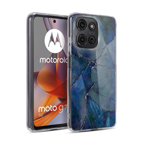 LebensArt Mineral Marble Indigo Soft Gel Case for Motorola Moto G75