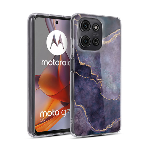 LebensArt Mineral Marble Purple Soft Gel Case for Motorola Moto G75