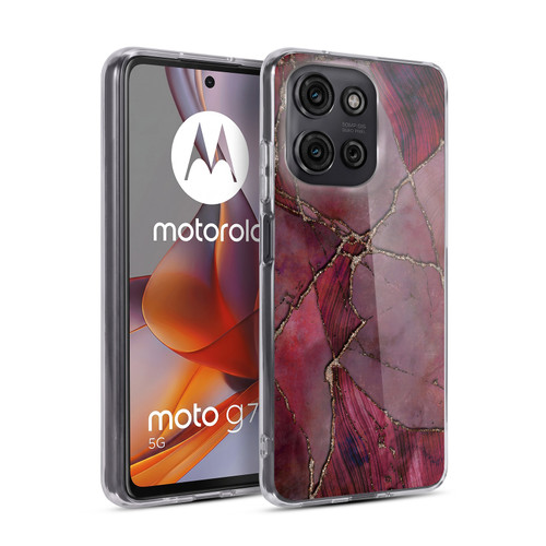 LebensArt Mineral Marble Red Soft Gel Case for Motorola Moto G75