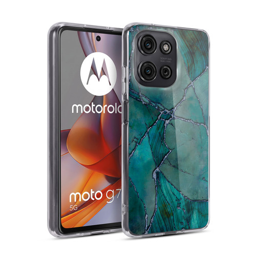 LebensArt Mineral Marble Teal Soft Gel Case for Motorola Moto G75