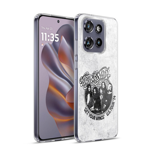 Aerosmith Black And White Get Your Wings US Tour Soft Gel Case for Motorola Edge 50 Neo