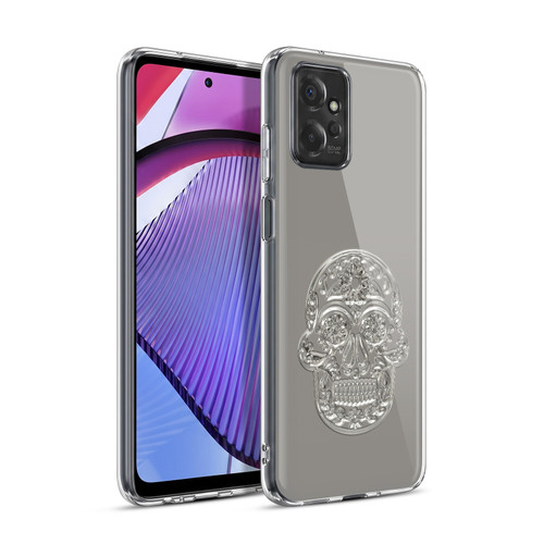 LebensArt Pastels Silver Skull Soft Gel Case for Motorola Moto G Power (2023)