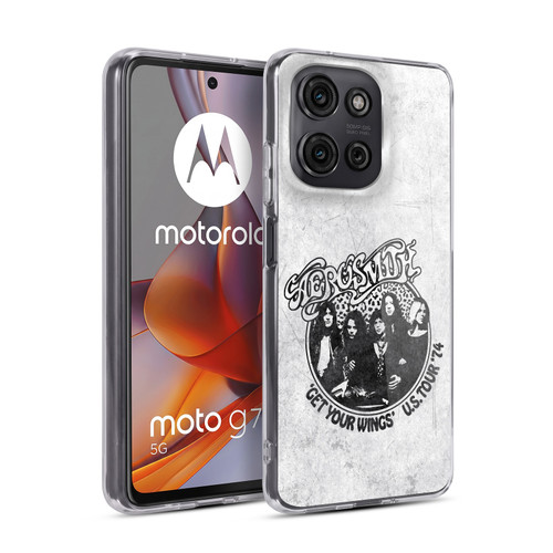 Aerosmith Black And White Get Your Wings US Tour Soft Gel Case for Motorola Moto G75
