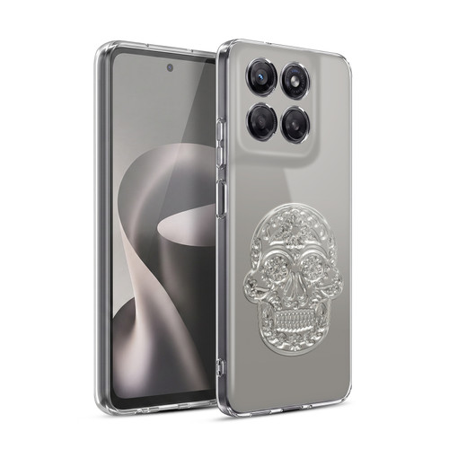 LebensArt Pastels Silver Skull Soft Gel Case for Motorola Moto G37 Power