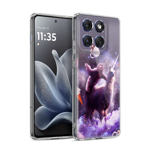 Random Galaxy Mixed Designs Sloth Riding Unicorn Soft Gel Case for Motorola Edge 70