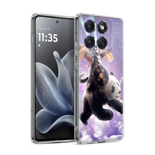 Random Galaxy Mixed Designs Warrior Cat Riding Panda Soft Gel Case for Motorola Edge 70