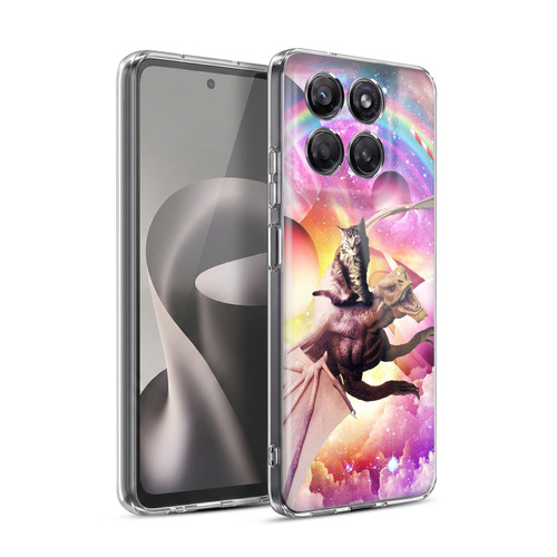 Random Galaxy Mixed Designs Space Dragon & Cat Soft Gel Case for Motorola Moto G37 Power