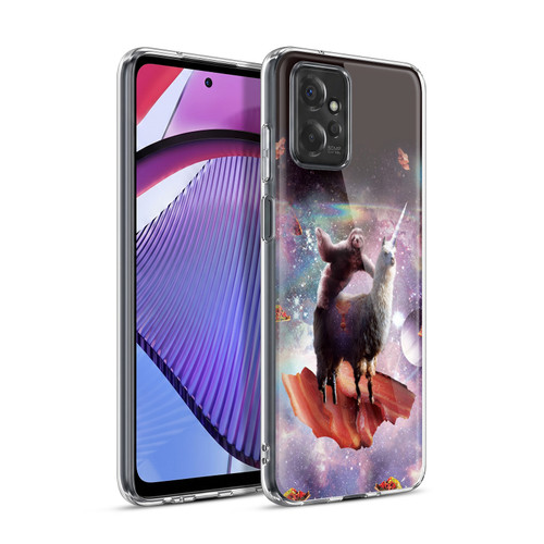 Random Galaxy Space Llama Outer Space Sloth & Bacons Soft Gel Case for Motorola Moto G Power (2023)
