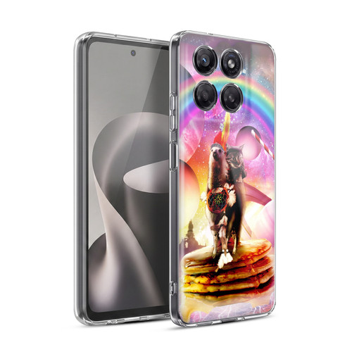 Random Galaxy Space Llama Cat & Electric Pancakes Soft Gel Case for Motorola Moto G37 Power