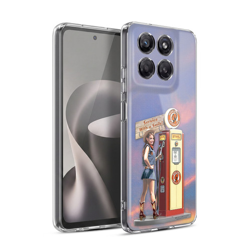 Larry Grossman Retro Collection Gasoline Girl Soft Gel Case for Motorola Moto G37 Power
