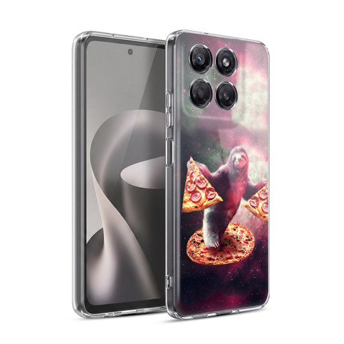 Random Galaxy Space Pizza Ride Galaxy Sloth Soft Gel Case for Motorola Moto G37 Power