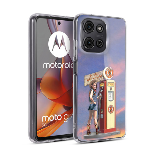 Larry Grossman Retro Collection Gasoline Girl Soft Gel Case for Motorola Moto G75