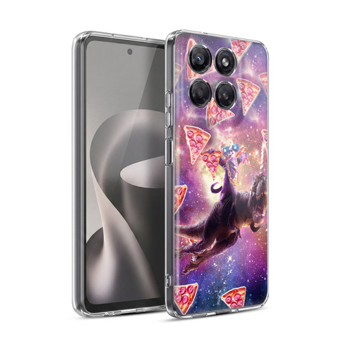 Random Galaxy Space Pizza Ride Thug Cat & Dinosaur Unicorn Soft Gel Case for Motorola Moto G37 Power