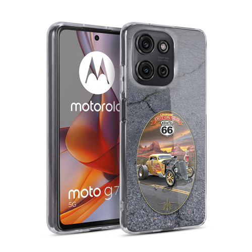 Larry Grossman Retro Collection Route 66 Hot Rod Coupe Soft Gel Case for Motorola Moto G75
