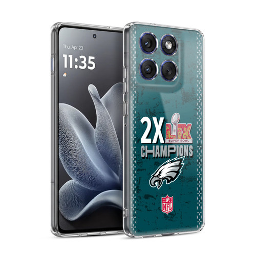 NFL 2025 Super Bowl LIX Champions Eagles 2X Champions Soft Gel Case for Motorola Edge 70