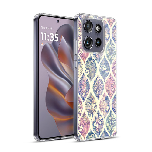 Micklyn Le Feuvre Patterns Painted Floral Ogee in Vintage Tones Soft Gel Case for Motorola Edge 50 Neo