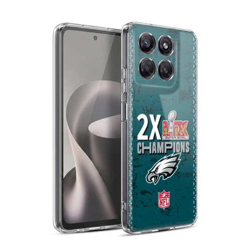 NFL 2025 Super Bowl LIX Champions Eagles 2X Champions Soft Gel Case for Motorola Moto G37 Power