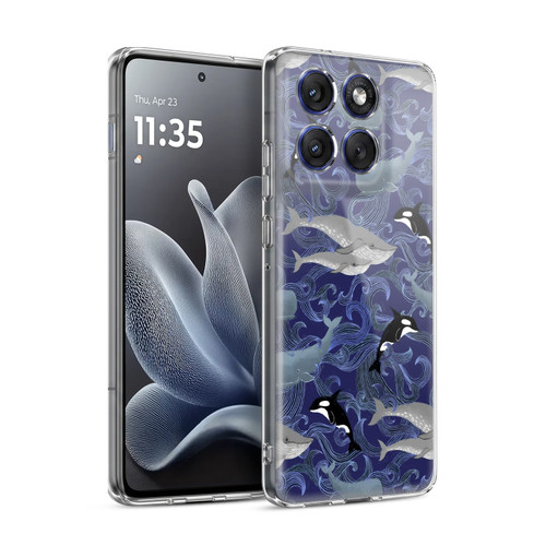 Micklyn Le Feuvre Patterns Giants in Purple Soft Gel Case for Motorola Edge 70